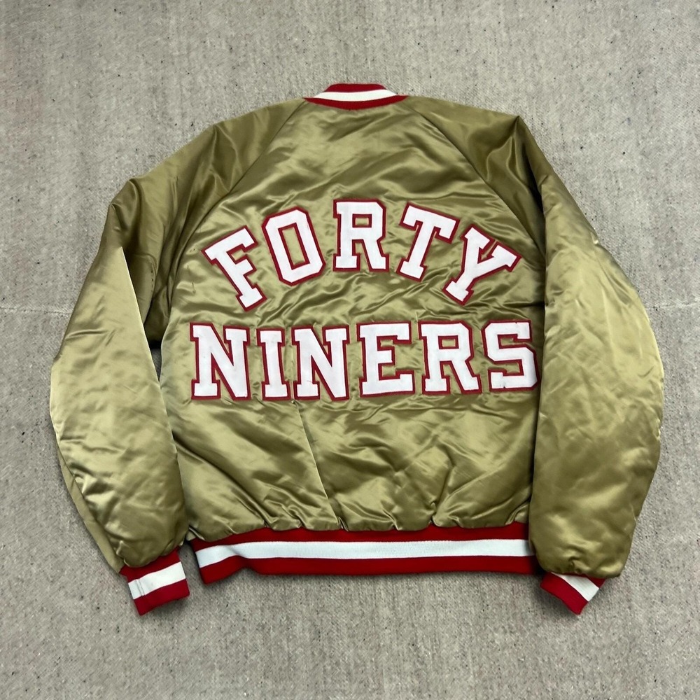 Vintage San Francisco 49ers Jacket Mens Large Gold 1990s Chalk Line NFL